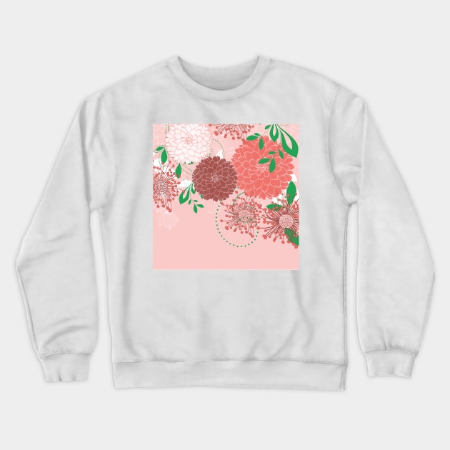 Asian-Inspired Chrysanthemum 3 Crewneck Sweatshirt by Makanahele